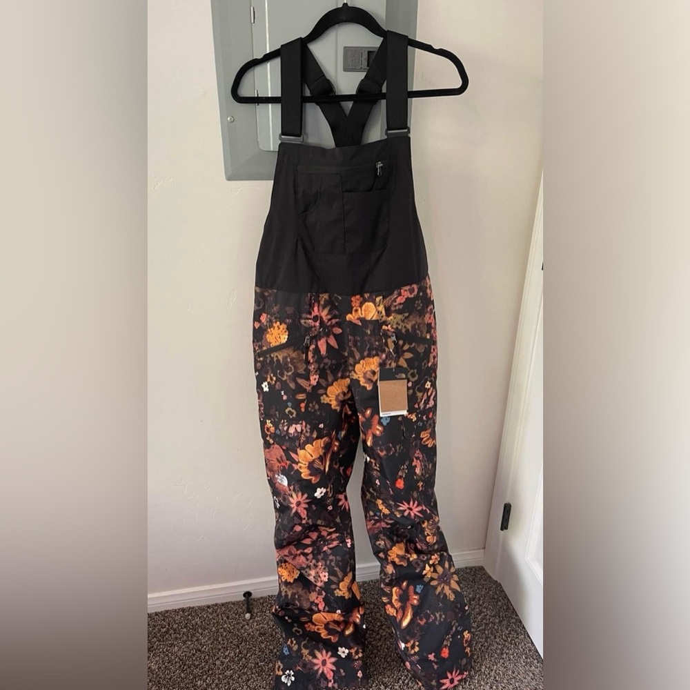 North face freedom snow bib flower child